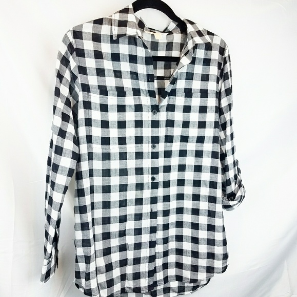 Michael Kors Tops - Michael Kors Black and White Checked Shirt